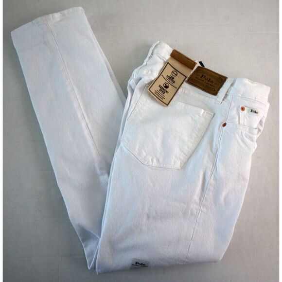 Polo Ralph Lauren Men's Sz 32x32 White Varick Slim Straight Denim Jeans - Picture 8 of 10